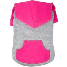 Color-Block Flex Fit Hoodie (Color: Pink on Gray, size: 4X-Large)