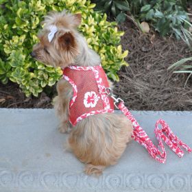 Cool Mesh Harness Hawaiian Hibiscus (Color: Red, size: large)