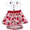 Strawberry Picnic Harness Dress with Matching Leash