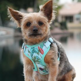 Wrap and Snap Choke Free Dog Harness (Color: Surfboards and Palms, size: X-Small)